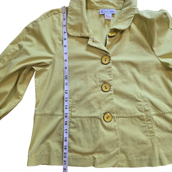 Elliott Lauren Soft Chartreuse Cotton Jacket | Size 10 - Picture 12 of 14